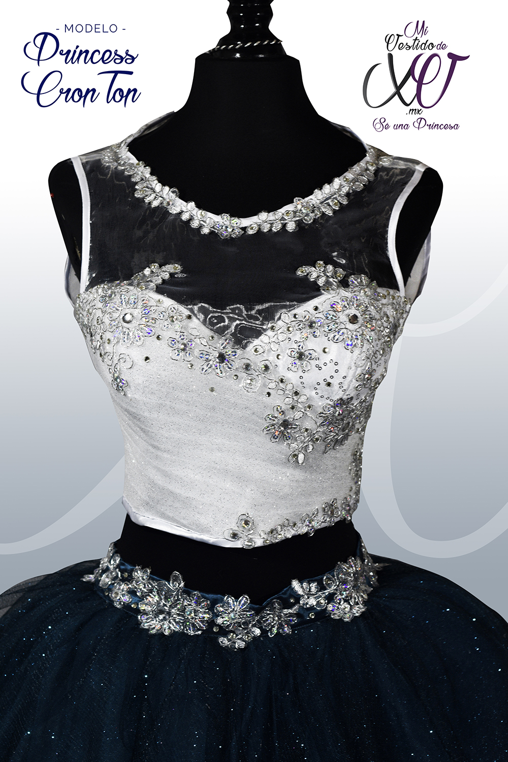 princess-crop-top-1-vestido-de-15 - MI Vestido de XV años CDMX