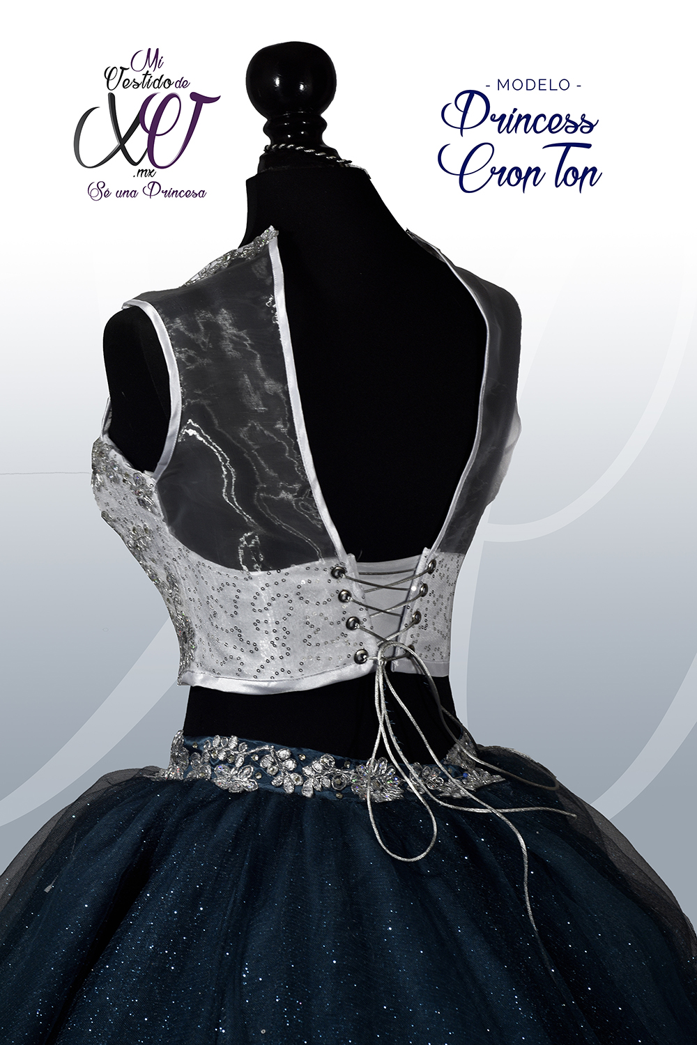 princess-crop-top-3-vestido-de-15 - MI Vestido de XV años CDMX